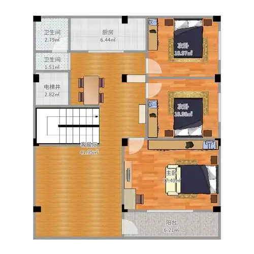 自建房,求三室一厅一厨一卫户型