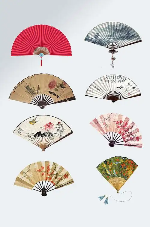 手工折扇扇子素材