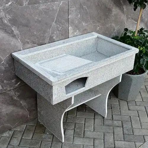 洗衣槽大理石洗衣池阳台家用洗衣台带搓板室外石材花岗岩洗衣水槽