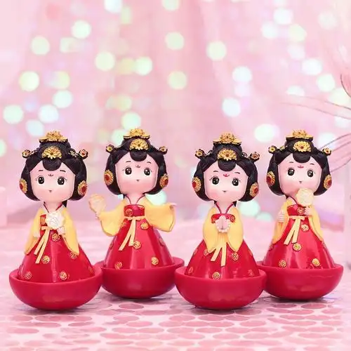 大唐不夜城不倒翁小姐姐同款公仔人偶娃娃摆件桌面西安旅游纪念品生日