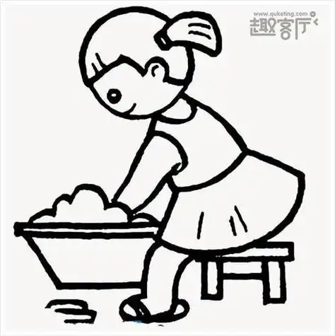 洗衣服简笔画画