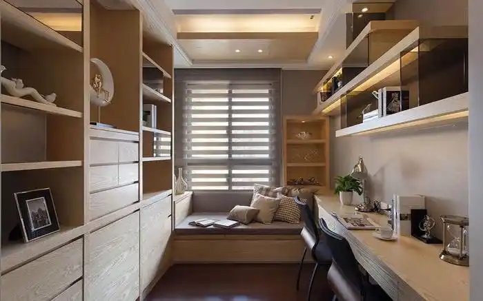 简单原木风书房装修效果图