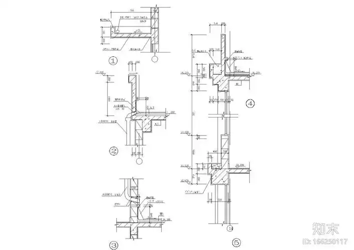 阳台节点详图(阳台地漏口,线角大样等)施工图下载【id:166250117】