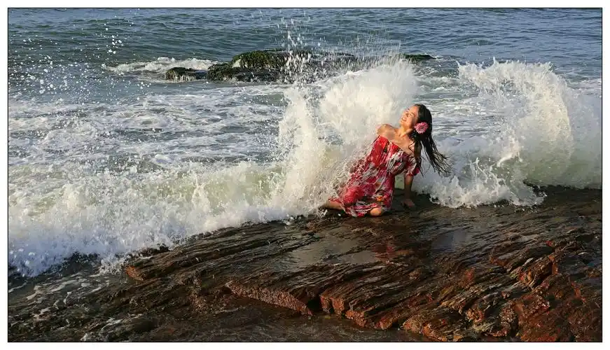 相约盐洲岛-阳光,海滩,美女,海浪交响曲