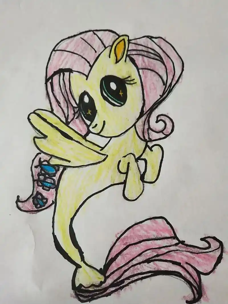 寒假啦,继续画,美人鱼形小马宝莉. - 抖音