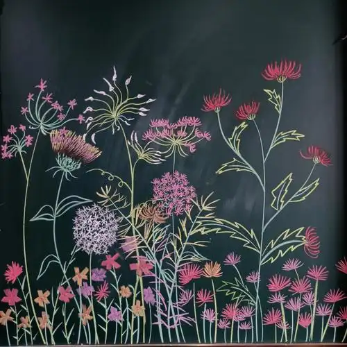 黑板报黑板绘画粉笔画