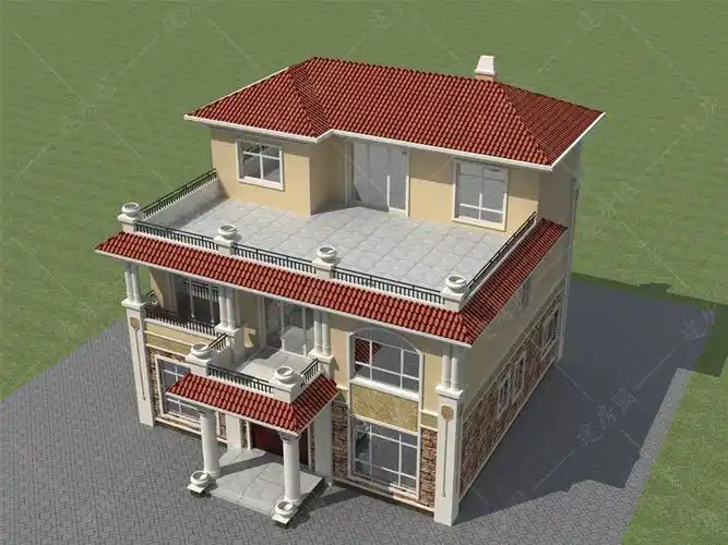 农村二层半楼房设计图屋顶大露台休闲赏月