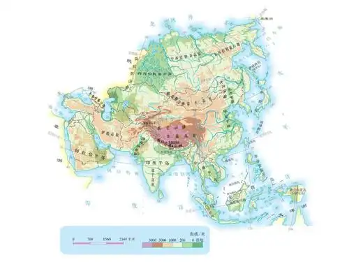 亚洲地形图