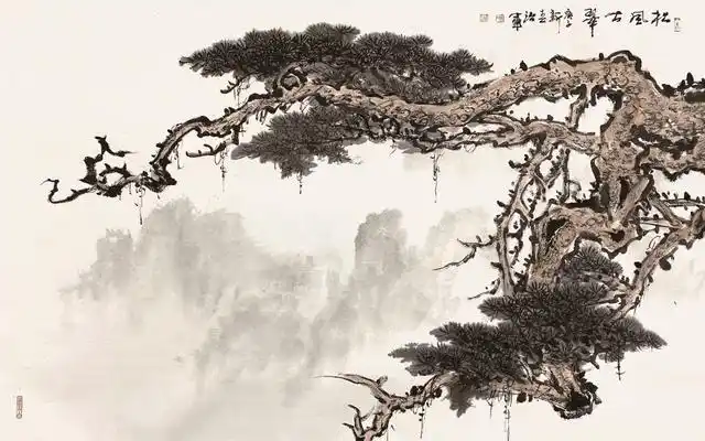 赏童治军画松:苍松有傲骨 松风览古今