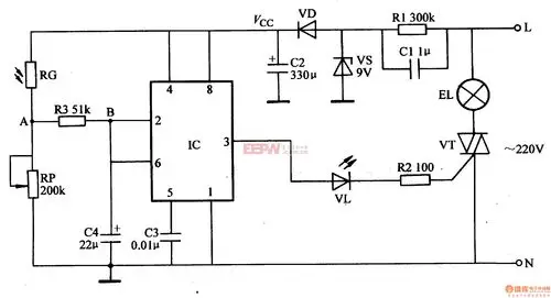 光控路灯 九-其他控制电路图-电子产品世界