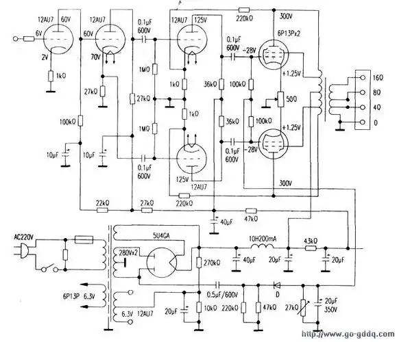 用6p13p胆机制作的超线性abl推挽电路