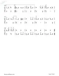 sansundertale原声音乐双手简谱预览2