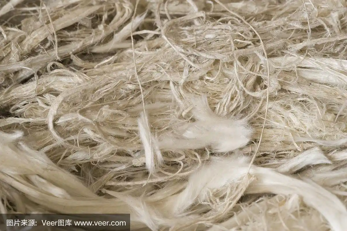 博物馆矿物系列:天然石棉纤维.