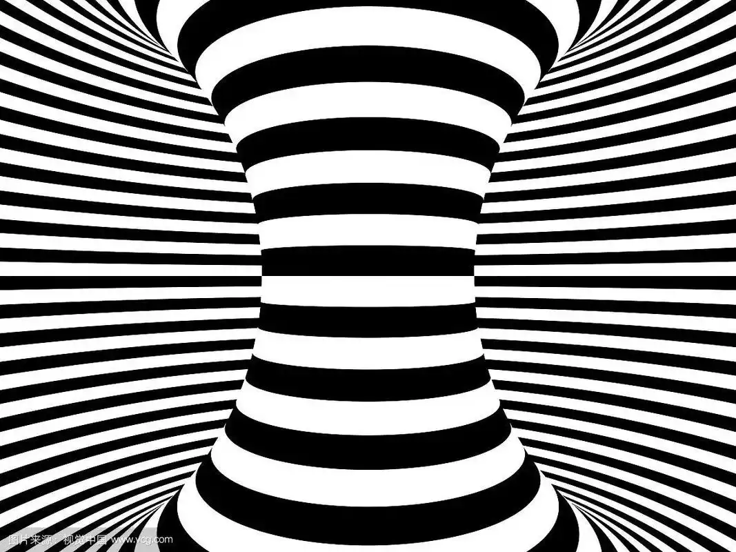 黑白斑马条纹线条组成的白底抽象素材