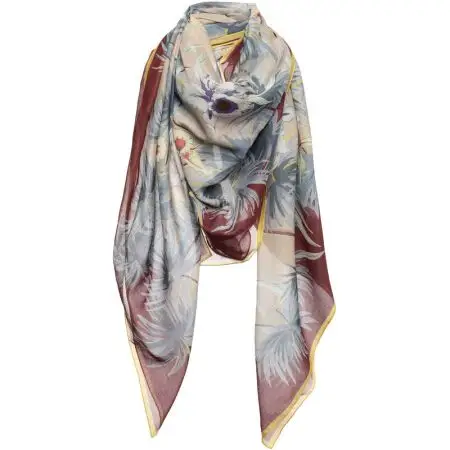 华伦天奴 valentino 奢侈品女士 方形围巾 maroon【图片 价格 品牌