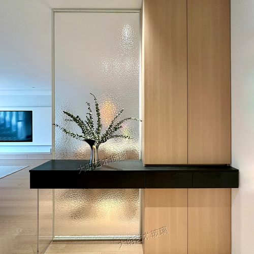 心晶喜超白银波纹艺术玻璃隔断屏风客厅玄关柜入户门遮挡浴室卫生间半