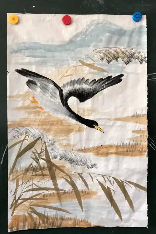 飞翔的大雁画法(一)2018.11.