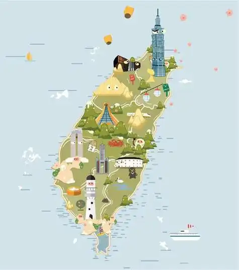 台湾名胜简笔画