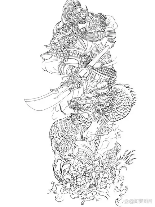 花臂纹身传统纹身手稿图案线稿收藏