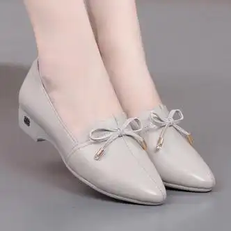 奈姿中年女式真皮单鞋半高跟皮鞋新品女妈妈鞋中跟软皮粗跟工作鞋软底