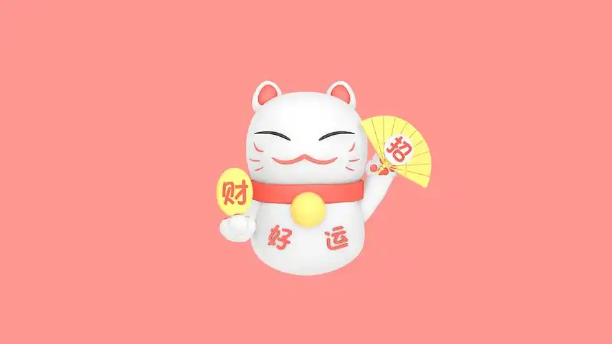 超大可爱招财猫壁纸好运降临  1920x1080