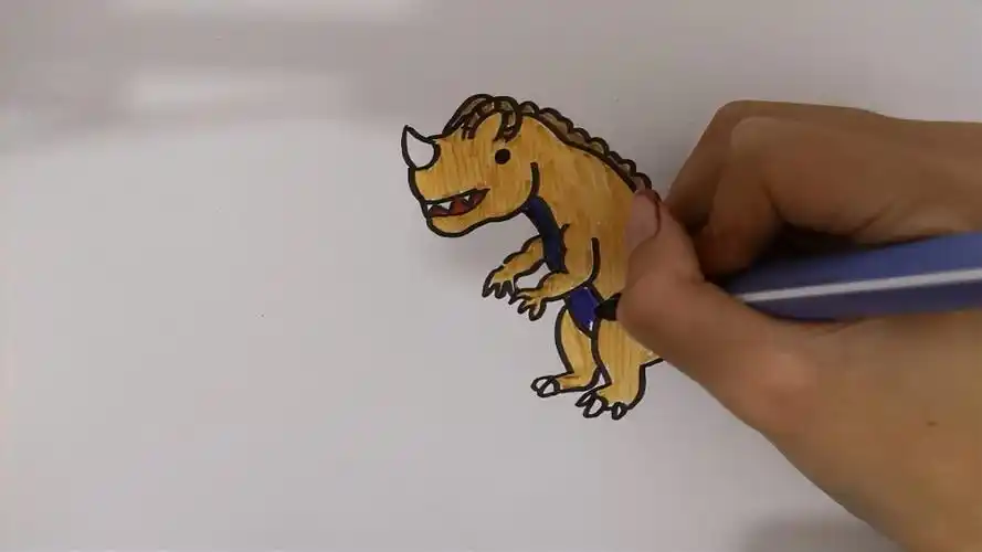 超简单一分钟让你学会画角鼻龙