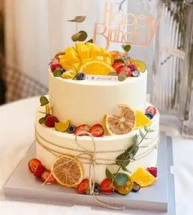 网红水果双层生日蛋糕