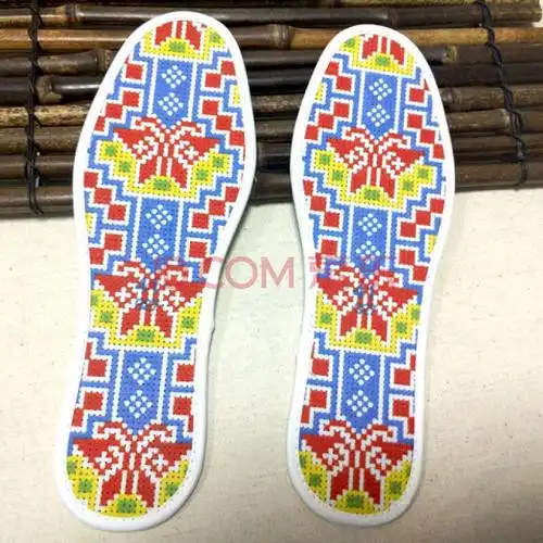 ulknn十字绣鞋垫带针线加厚半成品男女印花吸汗单股几何卡通 722蝴蝶