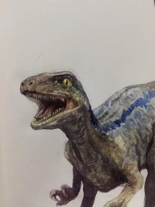 水彩如何画一只侏罗纪小恐龙