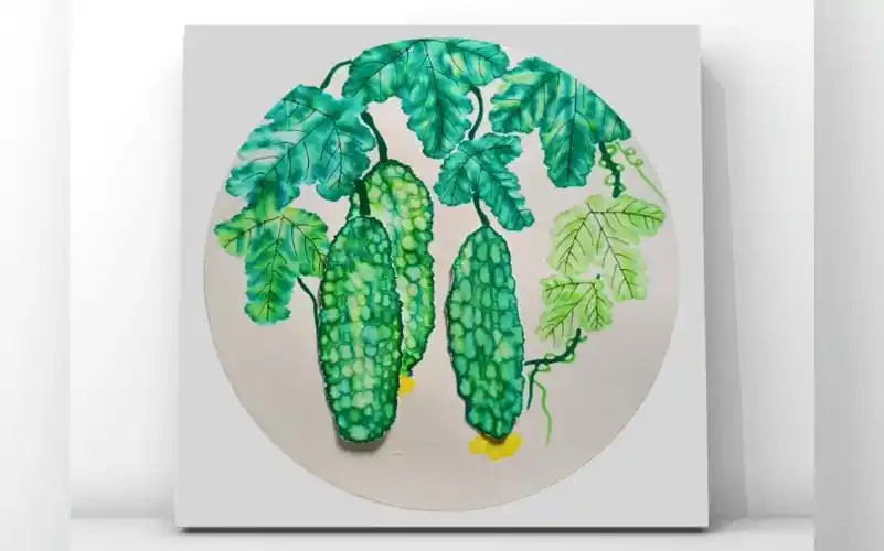水彩笔晕染画:苦瓜