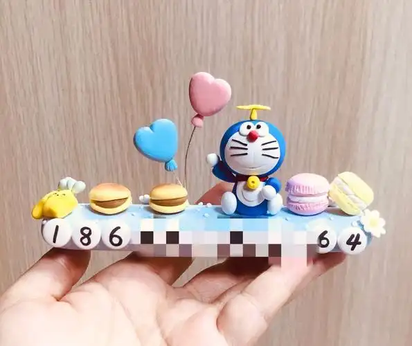 超轻粘土机器猫临时停车号码牌