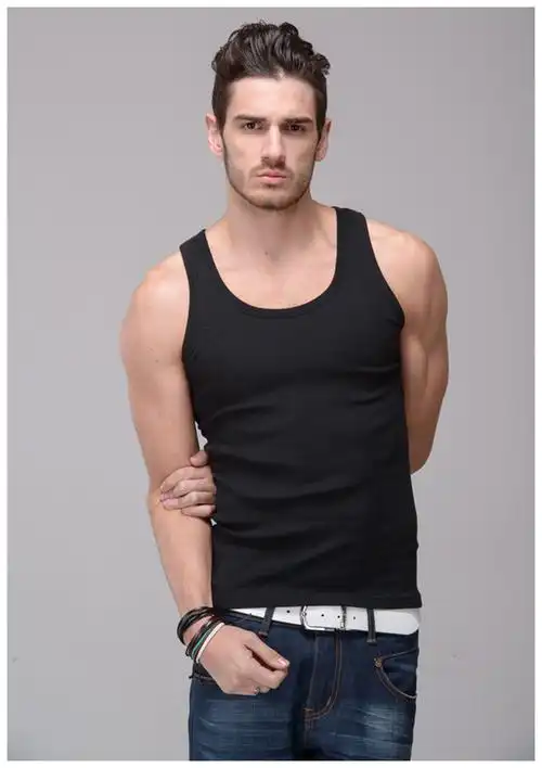 梅兰服饰新款2016男士塑身背心透气工字