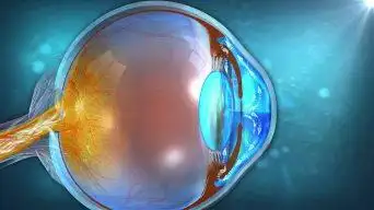 正常人的眼球房水液体循环通道内干净无杂质视频素材