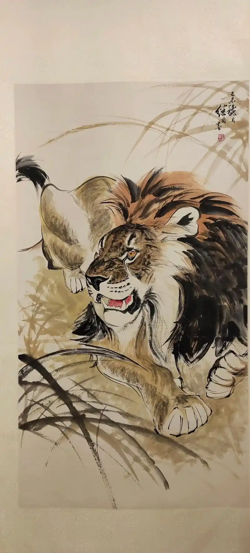 刘继卣 雄狮4尺精品#名家真迹 #名人字画收藏 #中国好书画 - 抖音