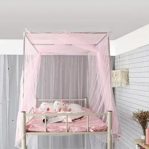 学生宿舍上铺蚊帐 0.9米单人床男女寝室特密侧开门纱帐子现货代发