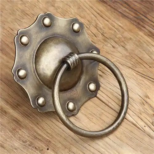 畅销中式仿古大门黄铜拉手经典纯铜大门门环拉手玻璃门拉手复古门_不