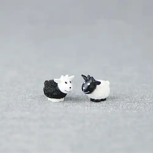 微缩模型迷你小羊山羊 仿真动物公仔 树脂玩具模型微景观摆件玩偶