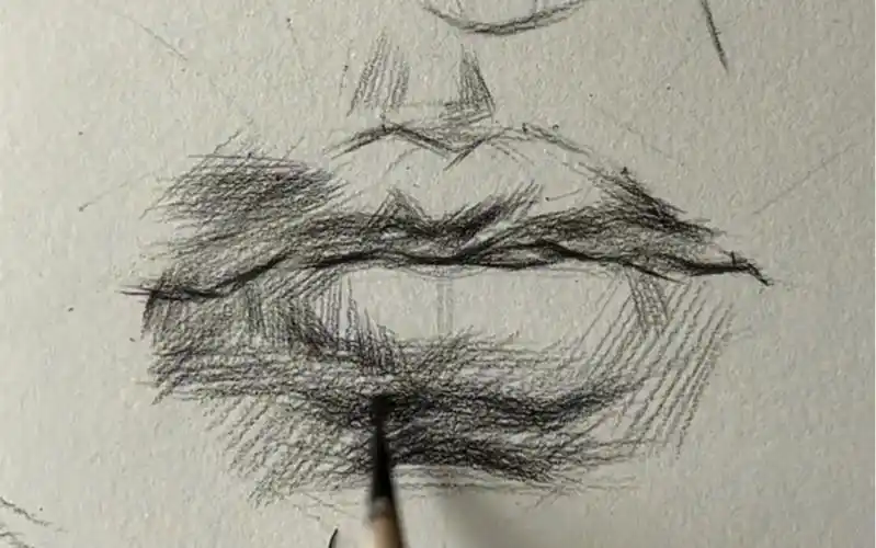 素描头像正面嘴巴结构