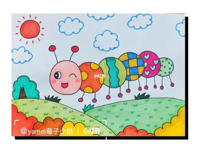 毛毛虫超简单儿童画