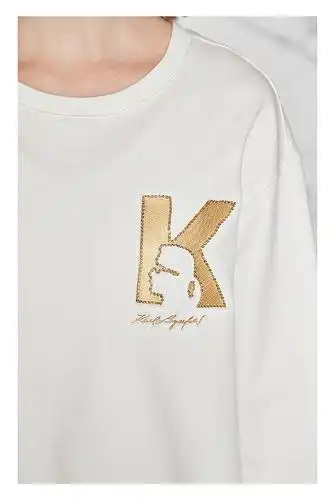 【女款】 老佛爷100%棉烫金logo压印女式卫衣