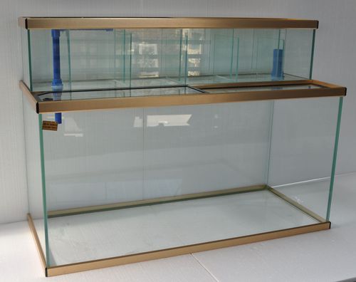 鱼缸超白铝合金包边外置上滤缸金晶玻璃水草顶滤套桌面缸