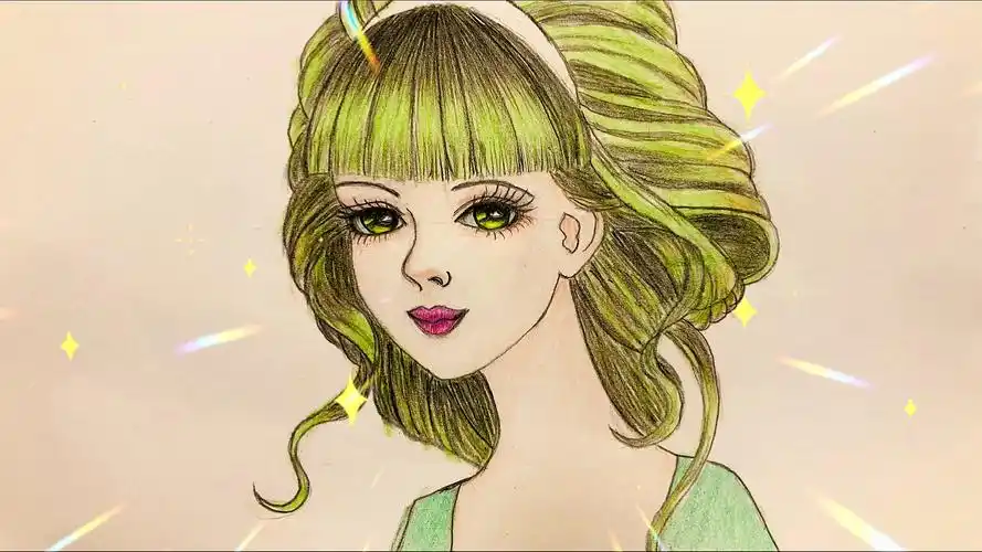 绘画#彩铅画女孩