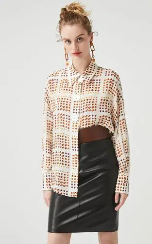 couturemade2019秋冬新款印花桑蚕丝面料衬衫女|3193055