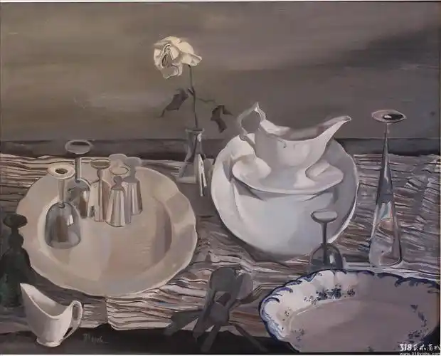 契柯娃_白色的静物_静物_油画_318艺术商城_首家学院原创艺术品交易