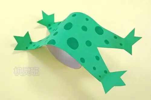 纸筒手工制作小动物会动的立体青蛙步骤图解