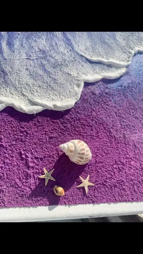 紫色海浪肌理画