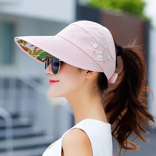 帽子女夏天遮阳帽女韩版防晒帽防紫外线大沿帽可折叠出游太阳帽