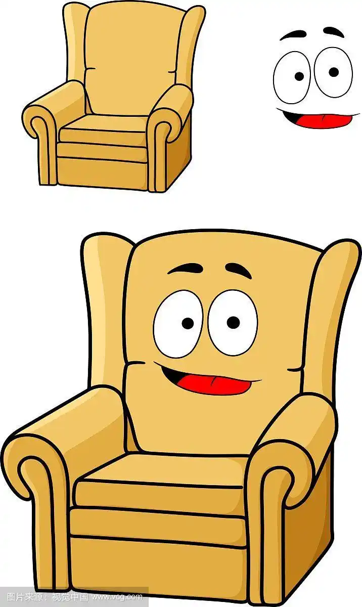 舒适的卡通黄色软垫扶手椅