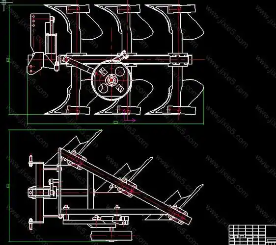 1lf330型翻转犁设计全套cad图纸复件总装配图2exb