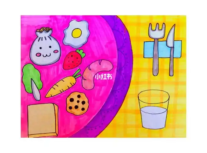 学龄:4-5岁材料:铅笔,橡皮,马克笔,勾线笔,8k白纸这节课了解早餐与